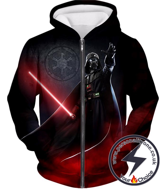 Star Wars Star Wars Galactic Empire Darth Vader Action Black Zip Up Hoodie